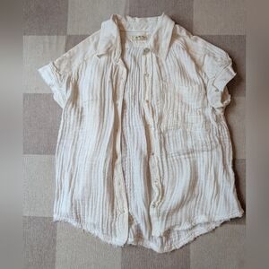 Free People We The Free "Heat Waves" cotton gauze button-down shirt. 
